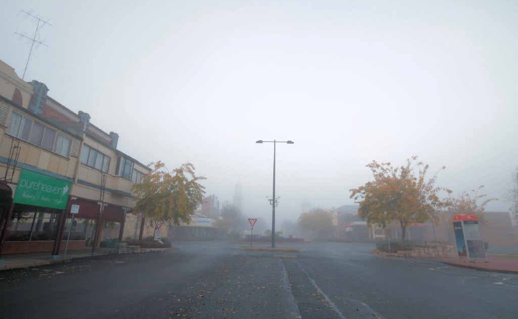 The early morning fog was a sight down Palmerin Street yesterday morning.